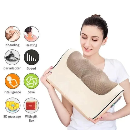 Electric Heated Neck And Shoulder Massager - Six-button Gold