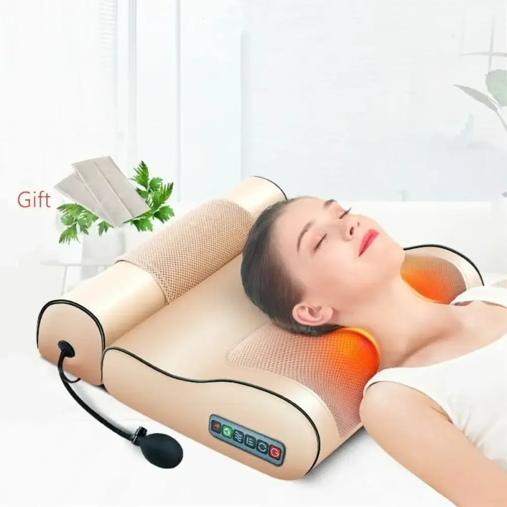 Electric Heated Neck And Shoulder Massager - Four-button Gold