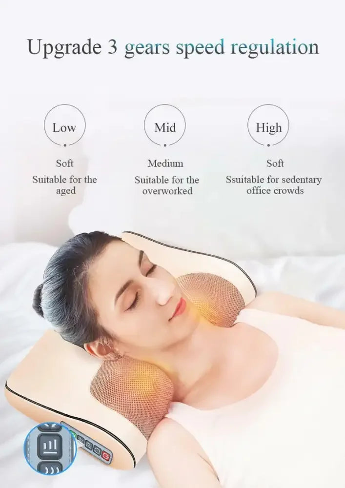 Electric Heated Neck And Shoulder Massager - Four-button Gold
