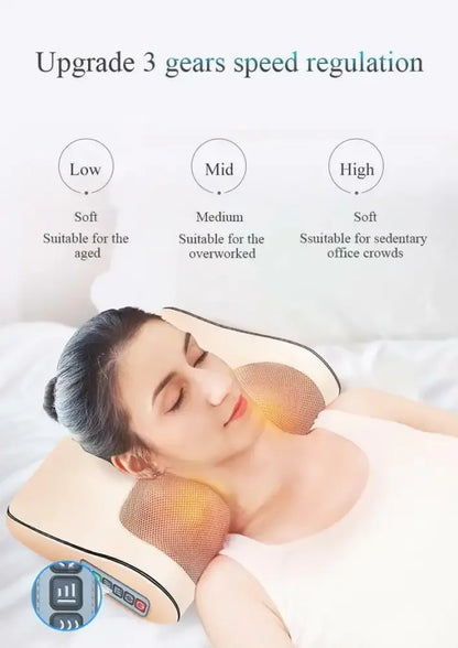 Electric Heated Neck And Shoulder Massager - Four-button Gold