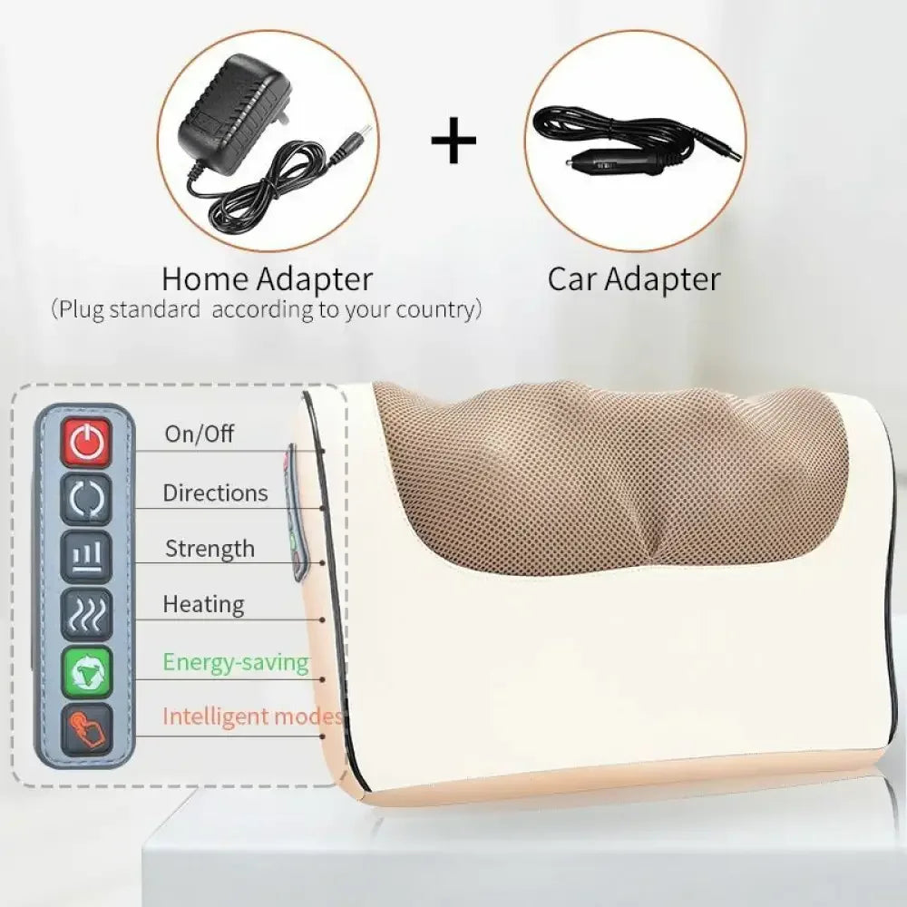 Electric Heated Neck And Shoulder Massager - Four-button Gold