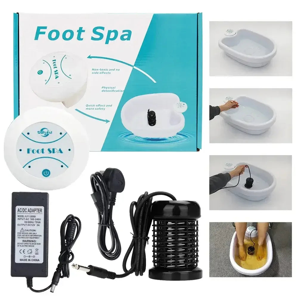 Electric Ionic Foot Detox Machine | Mini Portable Hydrotherapy Spa Massage Array - US Plug