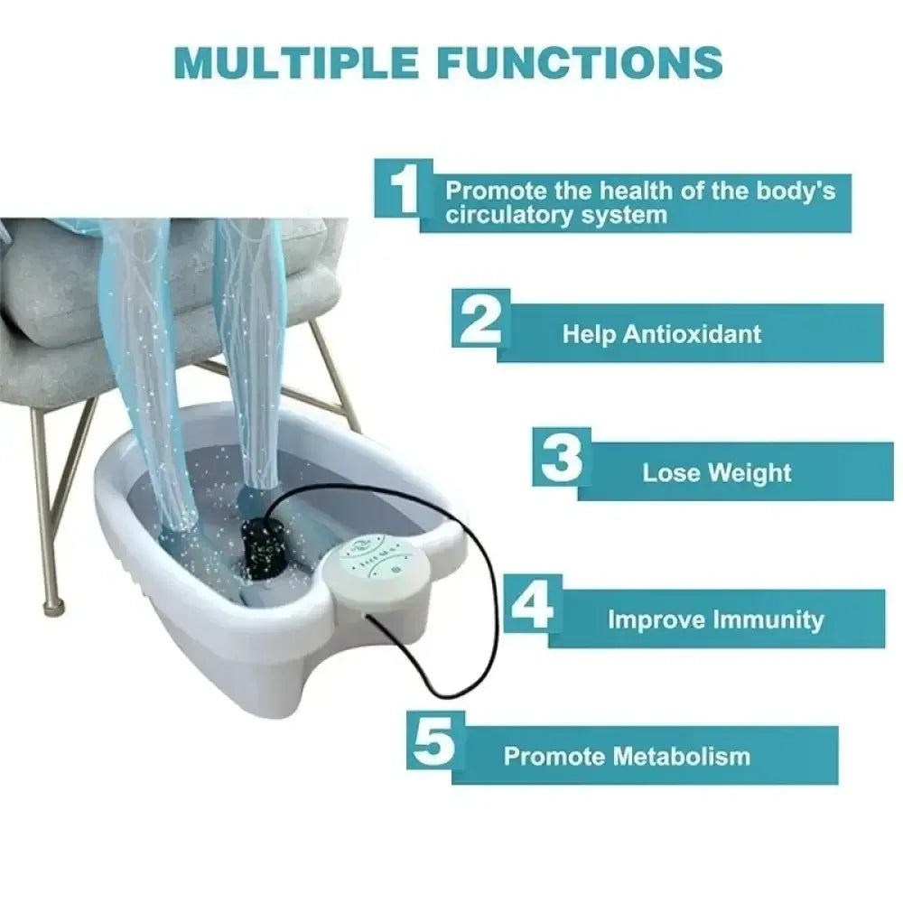 Electric Ionic Foot Detox Machine | Mini Portable Hydrotherapy Spa Massage Array - US Plug