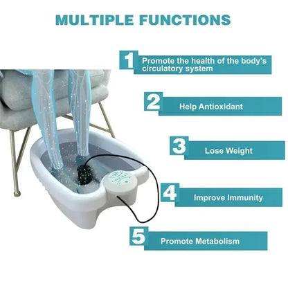 Electric Ionic Foot Detox Machine | Mini Portable Hydrotherapy Spa Massage Array - US Plug