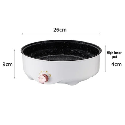 Electric Multi Cooker Frying Pan – 220V Non-Stick Electric Skillet for Barbecue, Steak, Fish, Omelette.