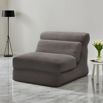 Ergonomic Folding Sofa Bed Modern Corduroy Convertible Sleeper Chair with Lumbar Support - Chocolate