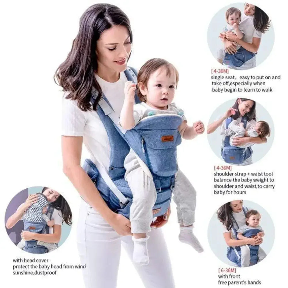 Ergonomic Hip seat Baby Carrier - Gray
