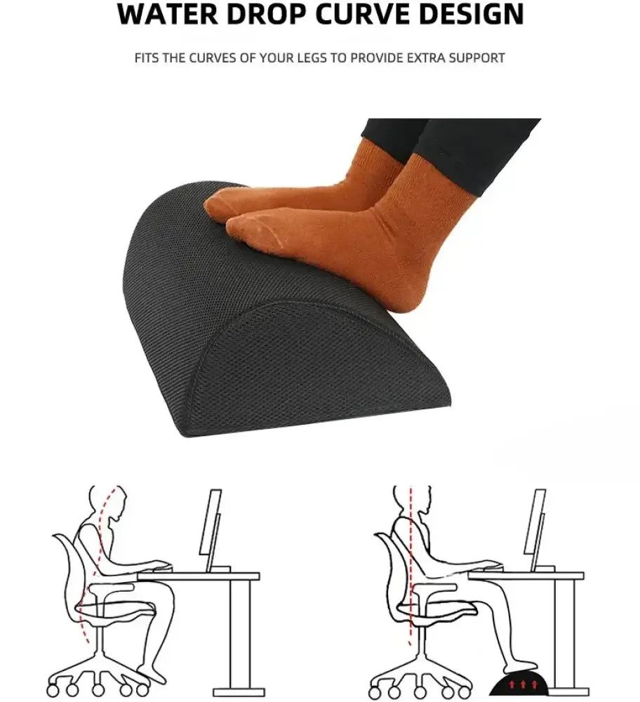 Ergonomic Memory Foam Footrest & Leg Lift Pillow | Office, Gaming & Home Comfort - 