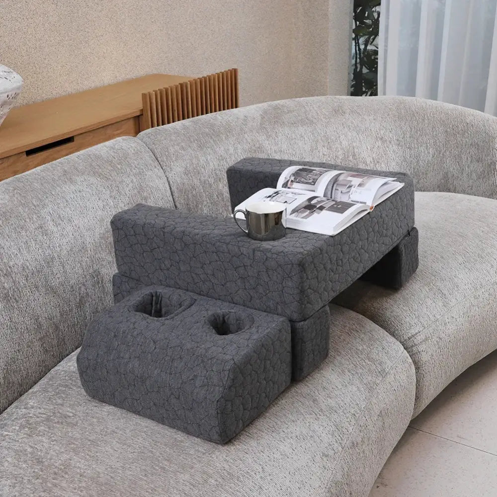 Extra Large Lap Desk Pillow with Cup Holder Gaming & Reading Arm Rest