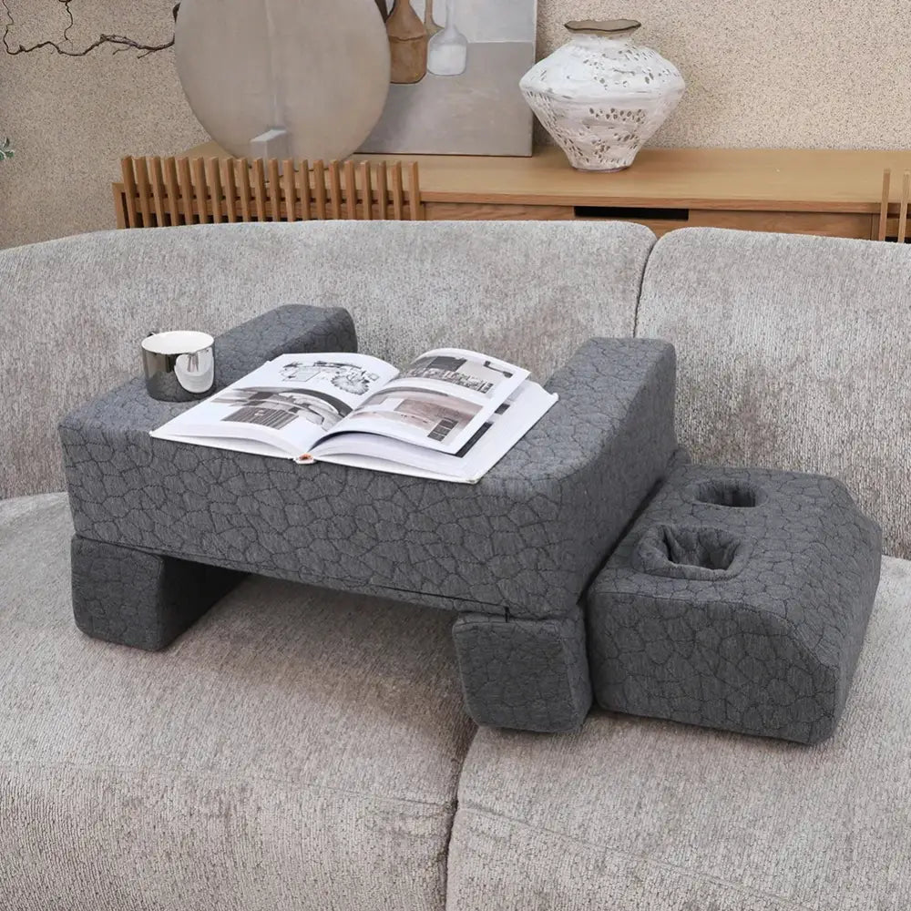 Extra Large Lap Desk Pillow with Cup Holder Gaming & Reading Arm Rest