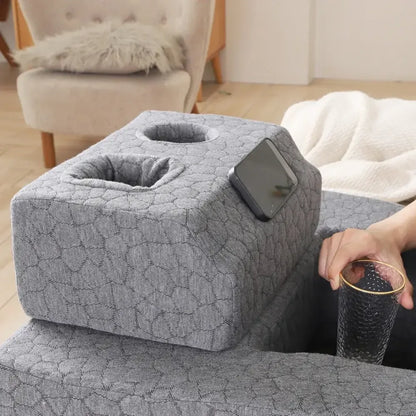 Extra Large Lap Desk Pillow with Cup Holder Gaming & Reading Arm Rest - 
