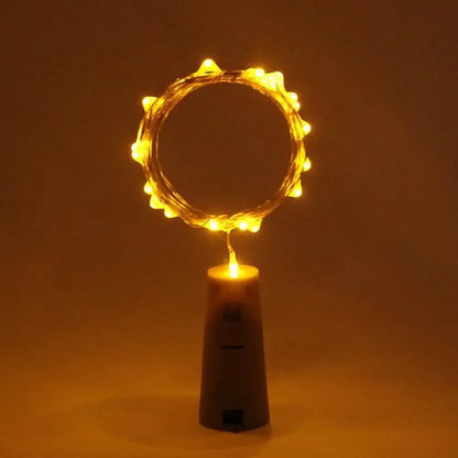 Fairy Wine Bottle Cork String Twinkle Lights - Blue / 2m 20LEDs