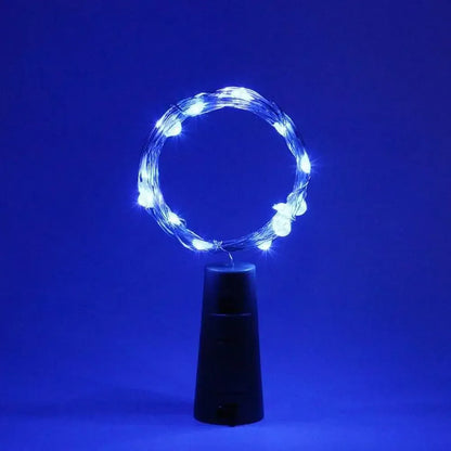 Fairy Wine Bottle Cork String Twinkle Lights - Blue / 2m 20LEDs
