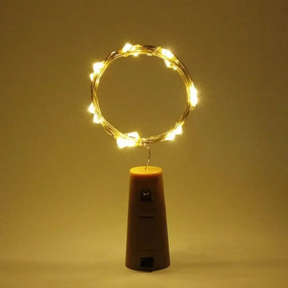 Fairy Wine Bottle Cork String Twinkle Lights - Blue / 2m 20LEDs