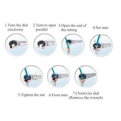 Flexible Head Tubing Ratchet Wrench - Fixed head / 8mm