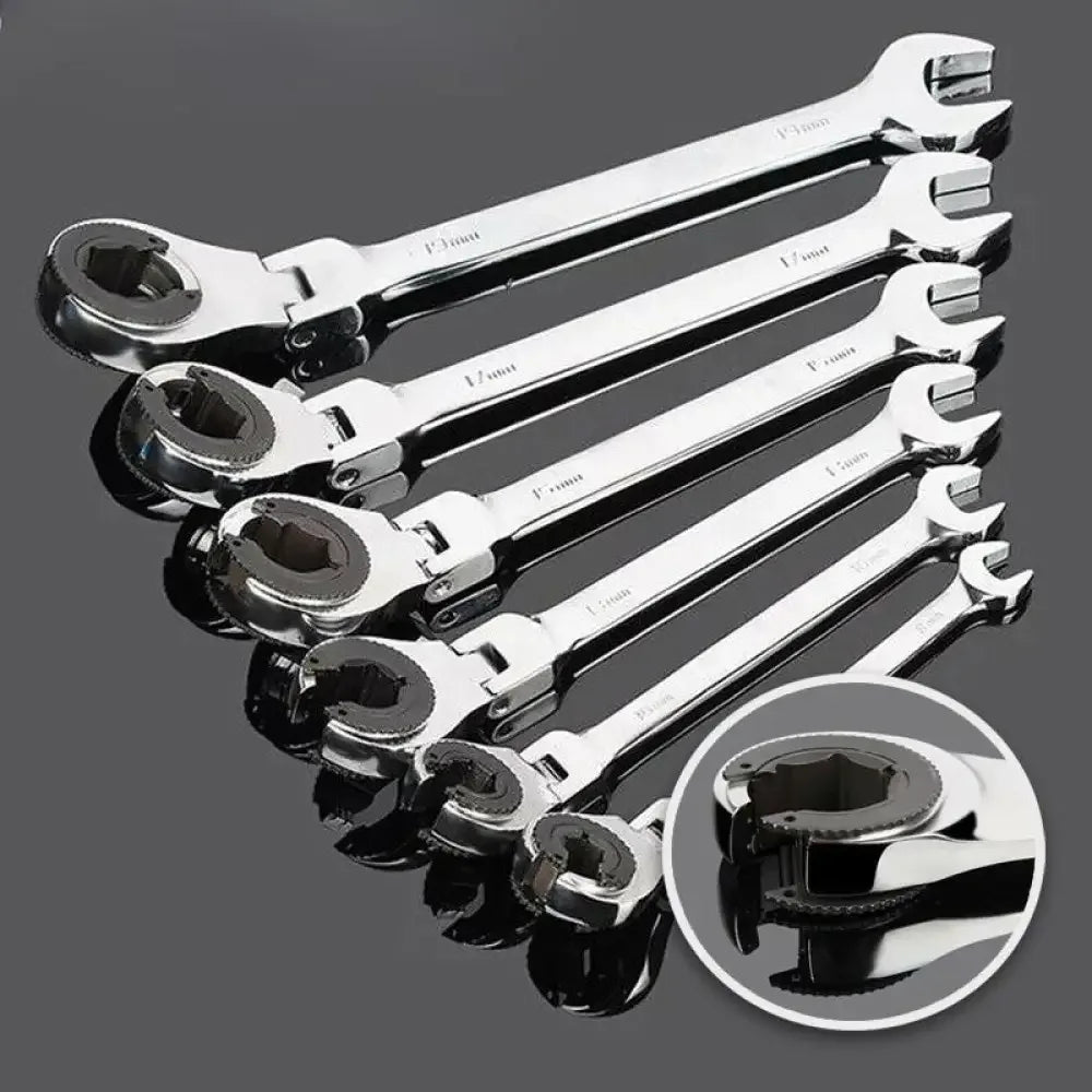 Flexible Head Tubing Ratchet Wrench - Fixed head / 8mm
