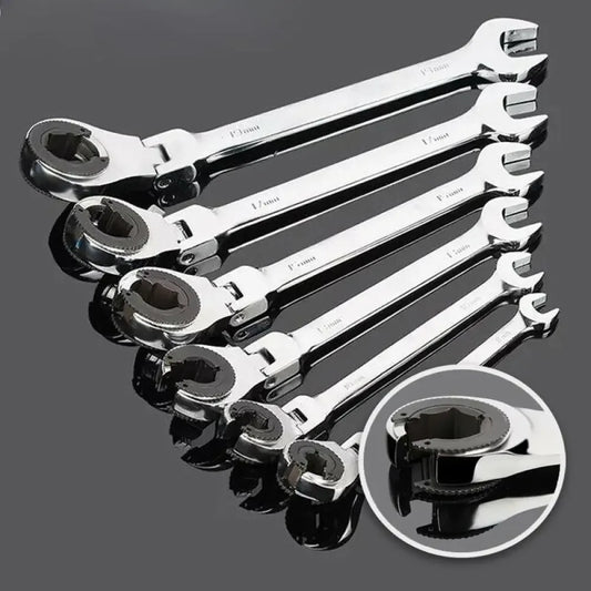 Flexible Head Tubing Ratchet Wrench - Fixed head / 8mm