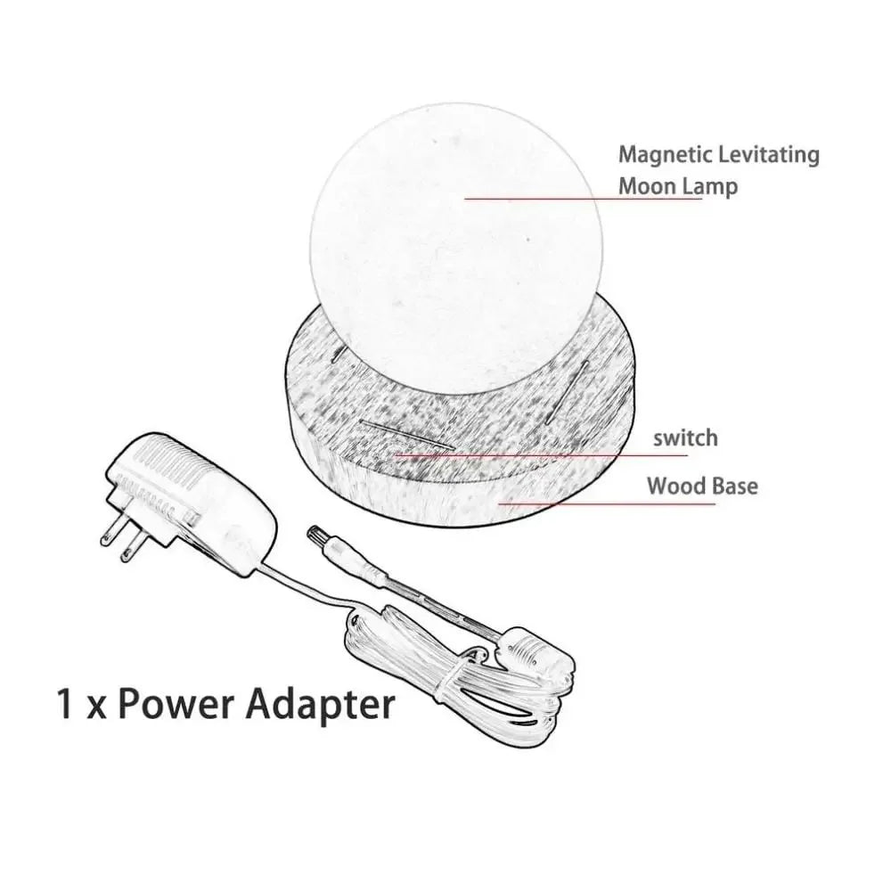 Floating Moon Lamp - Dark Wood / US Plug