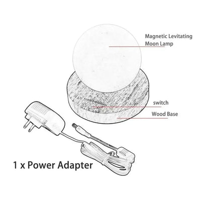 Floating Moon Lamp - Dark Wood / US Plug