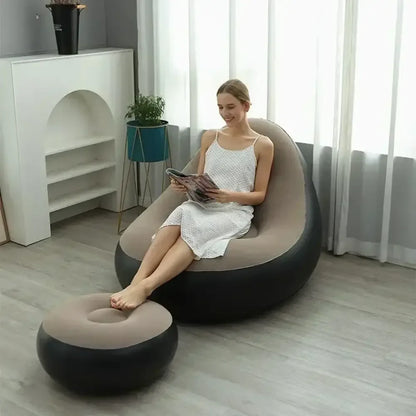 Foldable Lazy Couch Sofa Bean Bag - Coffee