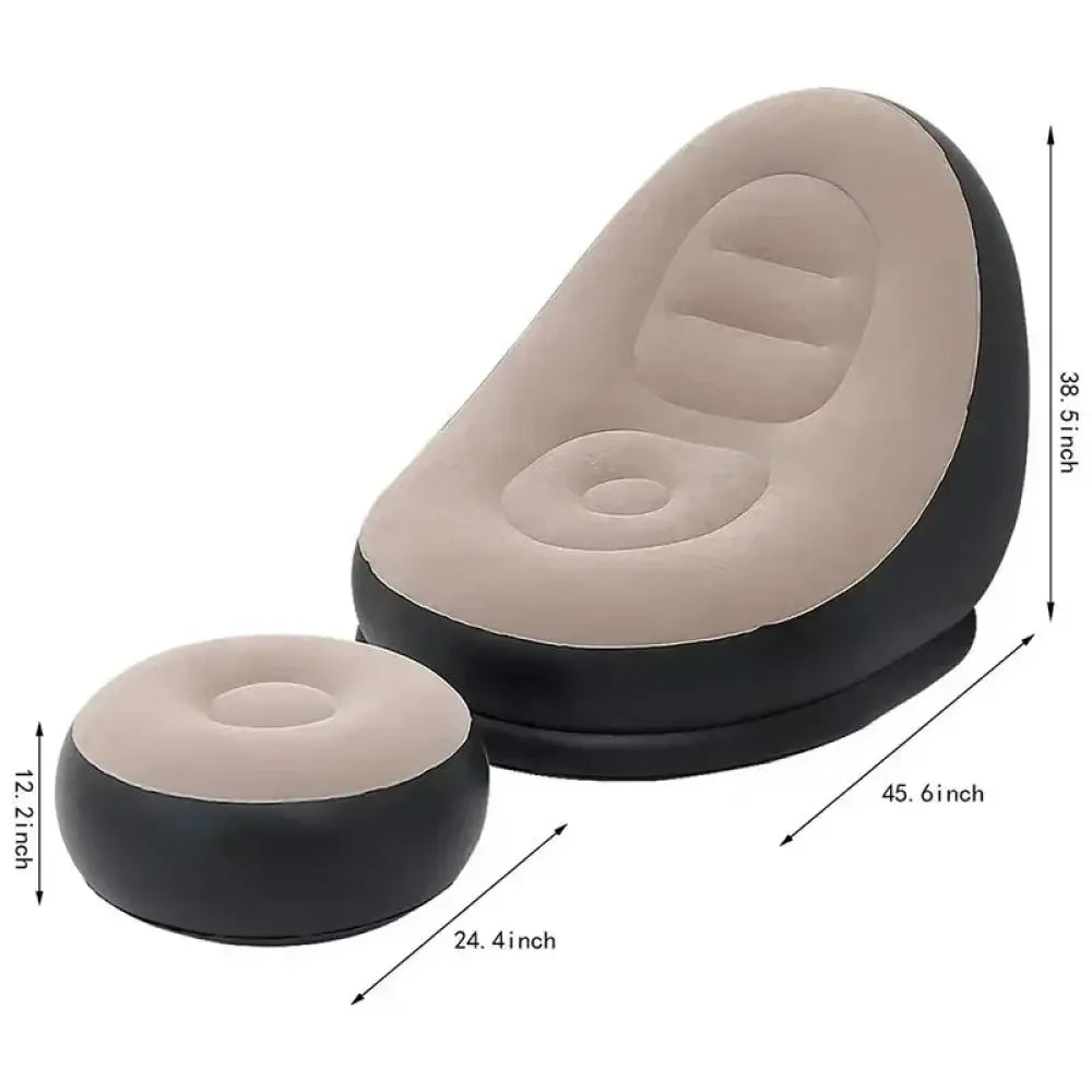 Foldable Lazy Couch Sofa Bean Bag - Coffee