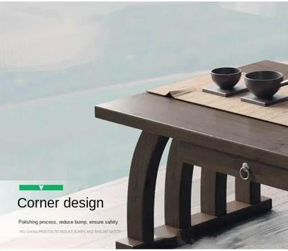 Foldable Low Tea Table Japanese Tatami Bay Window Small Table/Kang Table - 60 cm