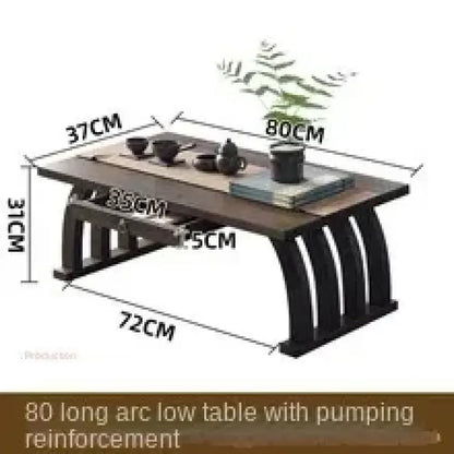 Foldable Low Tea Table Japanese Tatami Bay Window Small Table/Kang Table - 80cm with drawer