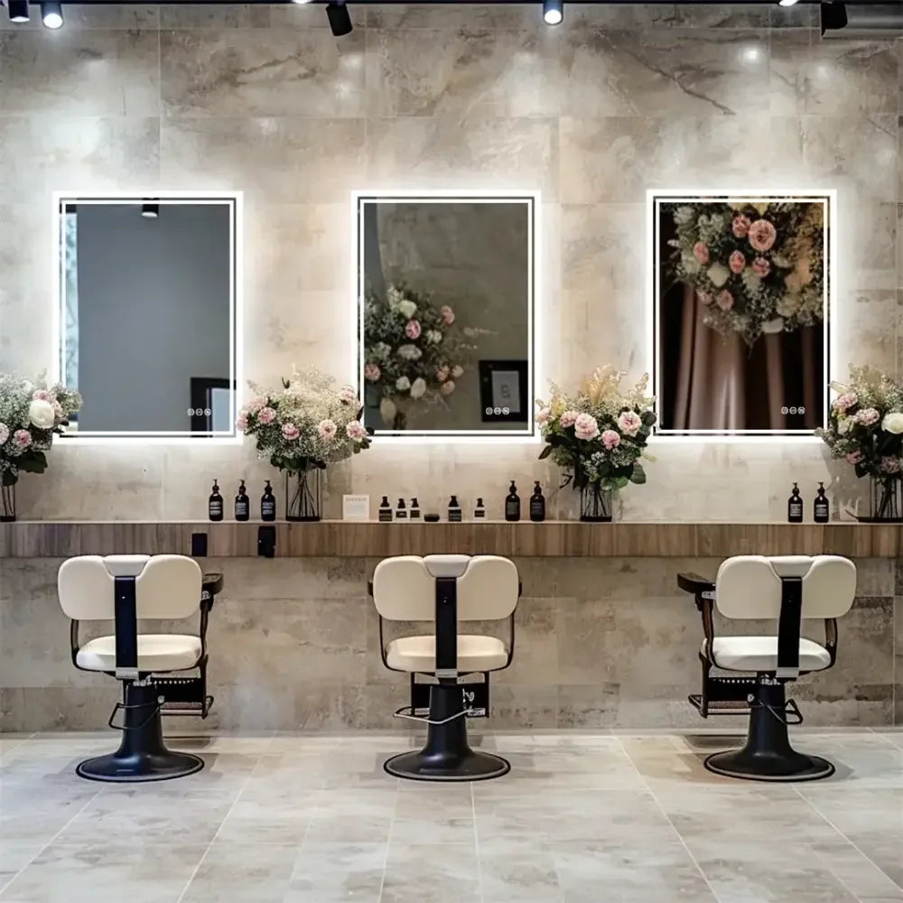 Frameless LED Backlit Bathroom Mirror Dimmable, 3-Color Light & Anti-Fog Smart Mirror - 50x70cm