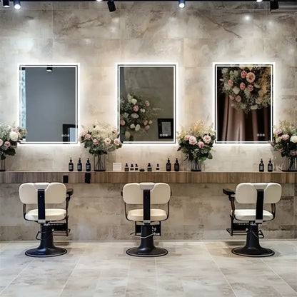 Frameless LED Backlit Bathroom Mirror Dimmable, 3-Color Light & Anti-Fog Smart Mirror - 50x70cm
