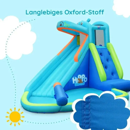 Fun Hippo Inflatable Water Slide Kids Blow Up Bouncy House Pool Slide - 