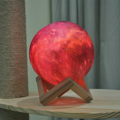 Galaxy Print Moon Lamp