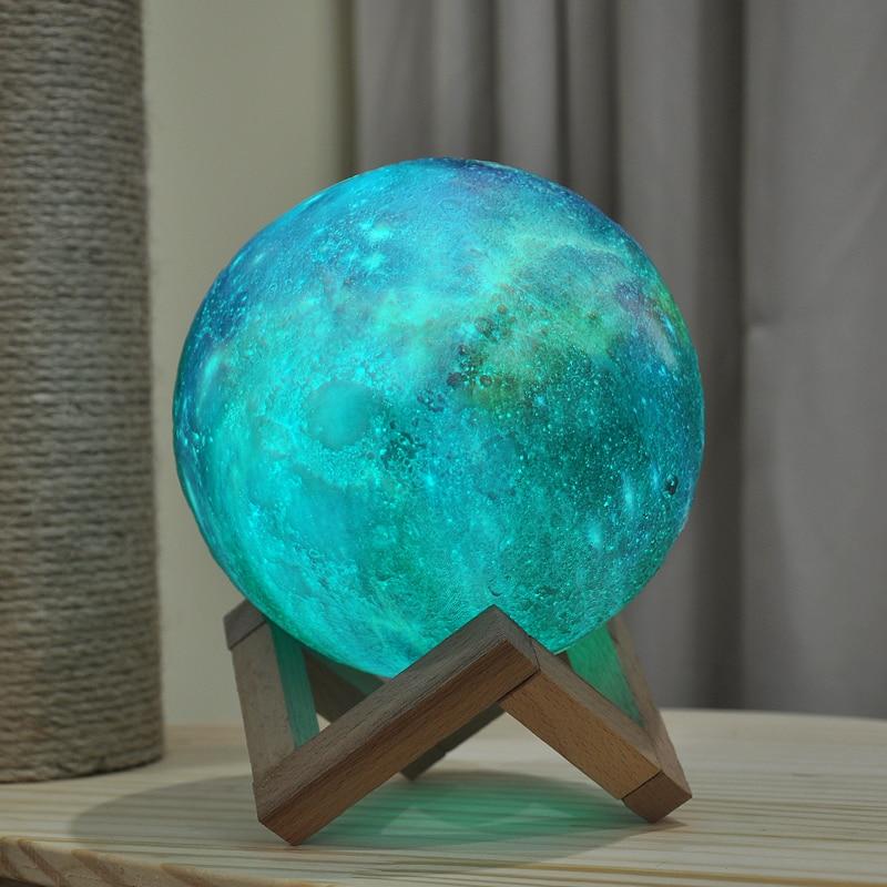 Galaxy Print Moon Lamp
