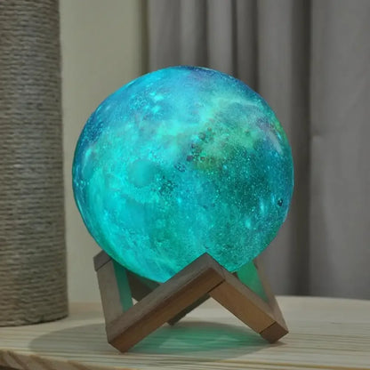Galaxy Print Moon Lamp - 