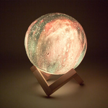 Galaxy Print Moon Lamp