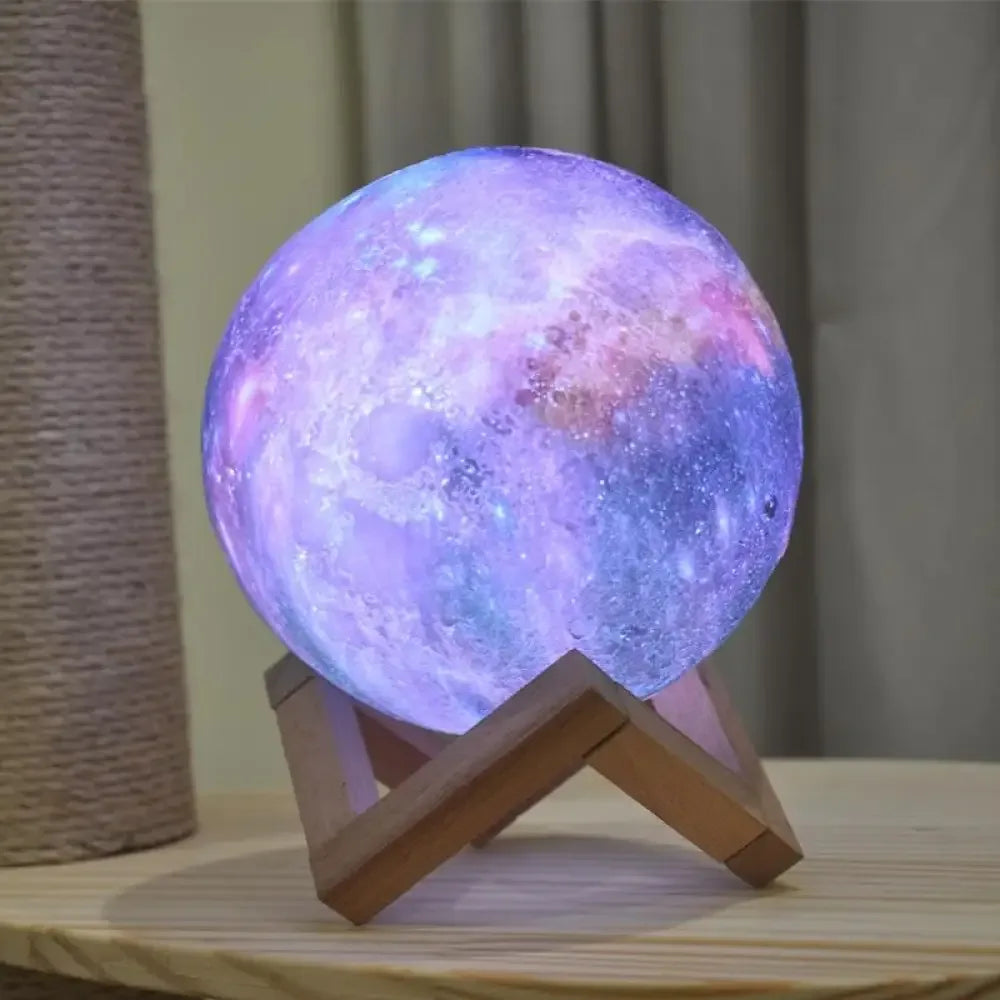 Galaxy Print Moon Lamp - 