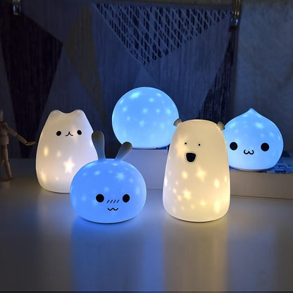 Glitter Animals LED night lamp