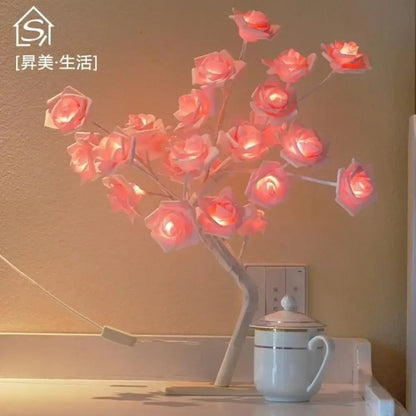 Glowing Flowers Rose Decor - Pink