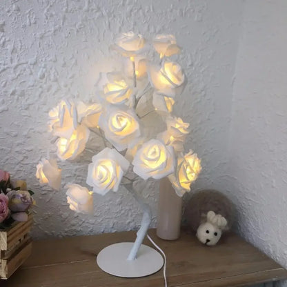 Glowing Flowers Rose Decor - White