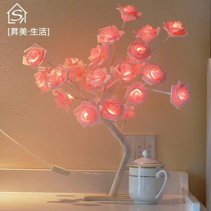 Glowing Flowers Rose Decor - White