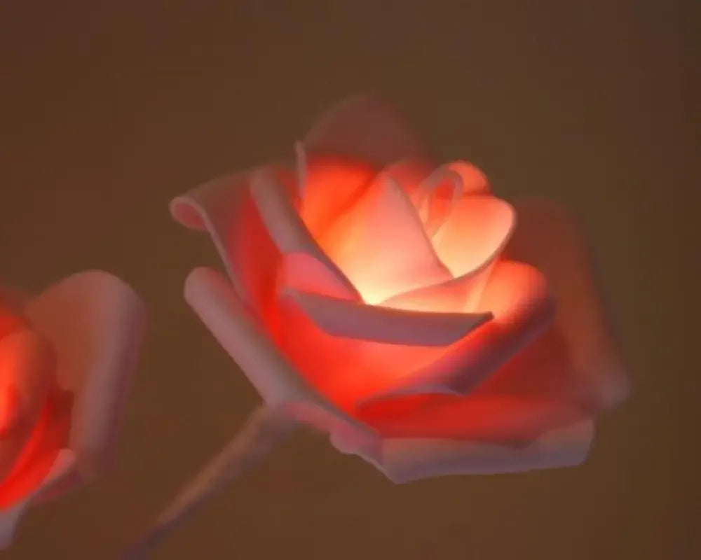 Glowing Flowers Rose Decor - White