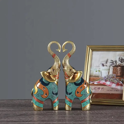 Good Luck Elephant Statue Decorations For Home - Yellow