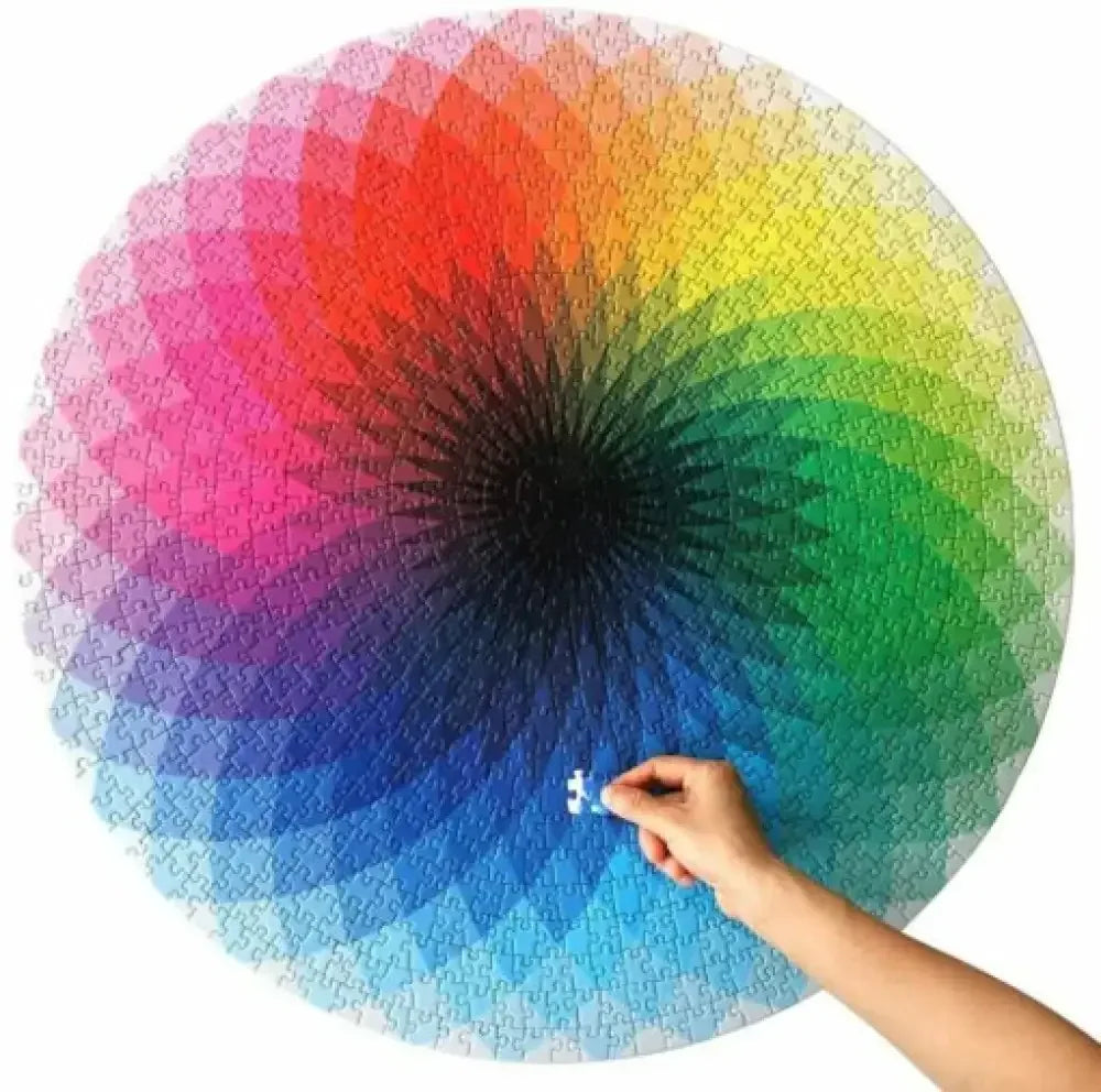 Gradient Color Rainbow Large Round Jigsaw Puzzle