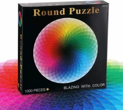 Gradient Color Rainbow Large Round Jigsaw Puzzle