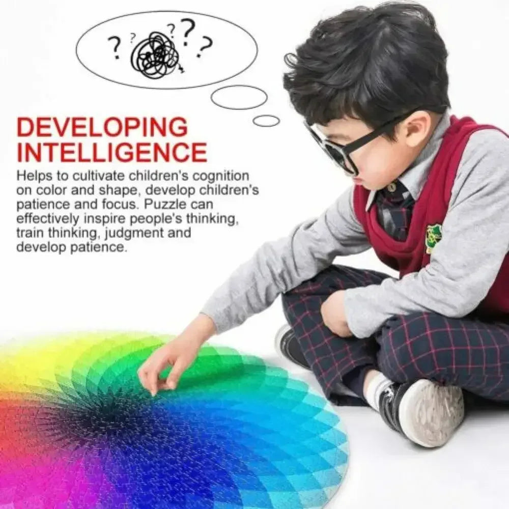 Gradient Color Rainbow Large Round Jigsaw Puzzle