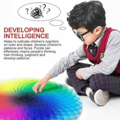 Gradient Color Rainbow Large Round Jigsaw Puzzle