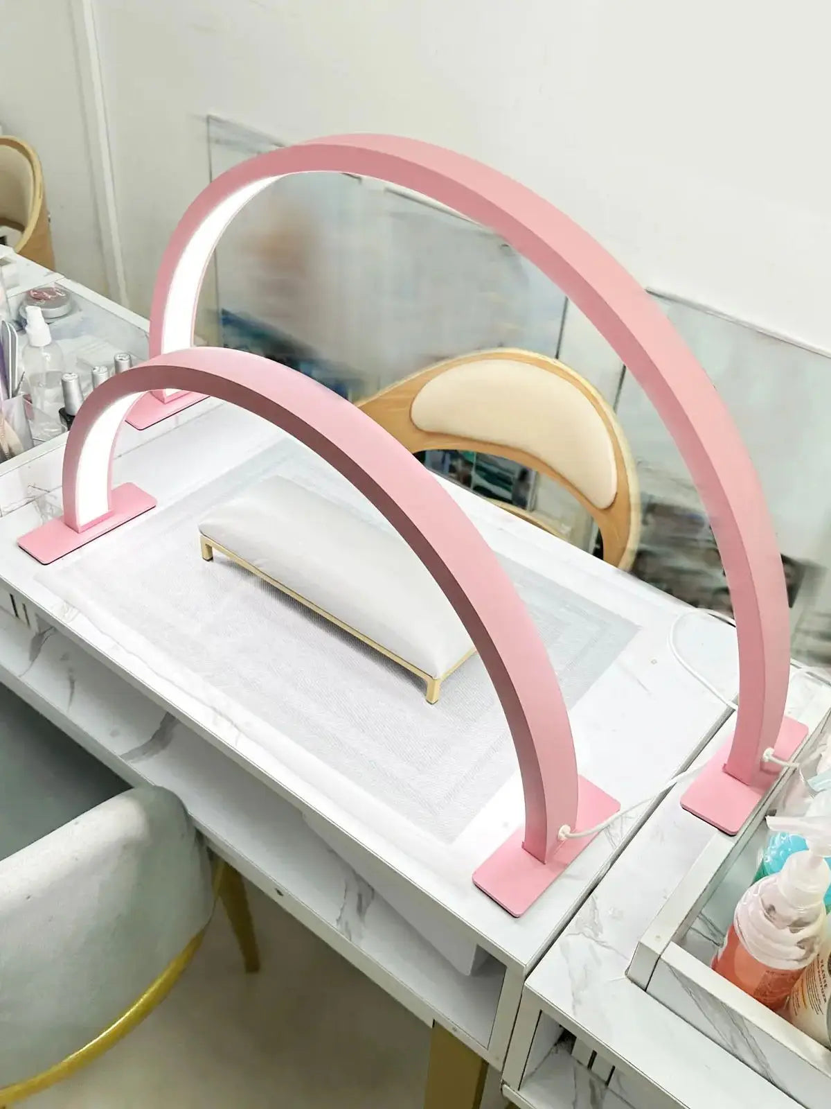 Half-Moon Nail Lamp – 3-Color LED Light for Makeup