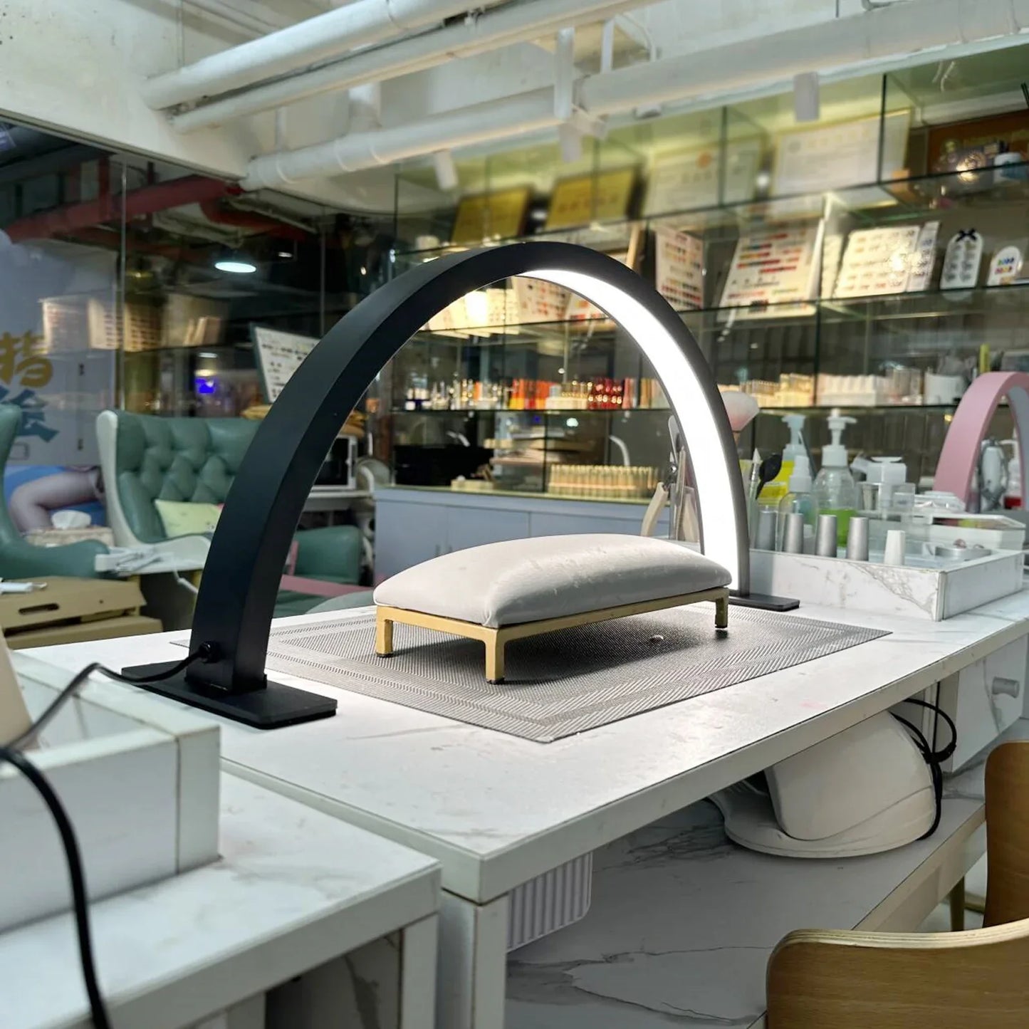 Half-Moon Nail Lamp – 3-Color LED Light for Makeup