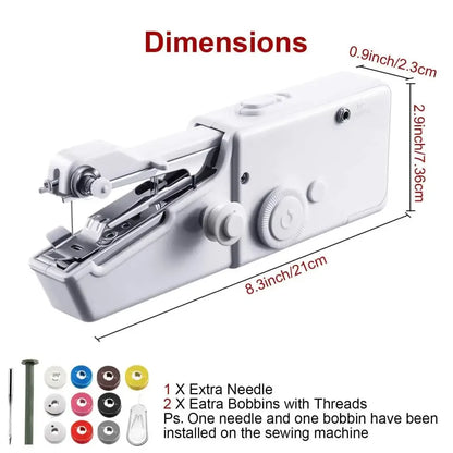 Handheld Sewing Machine Cordless Portable Electric Stitching Device - 
