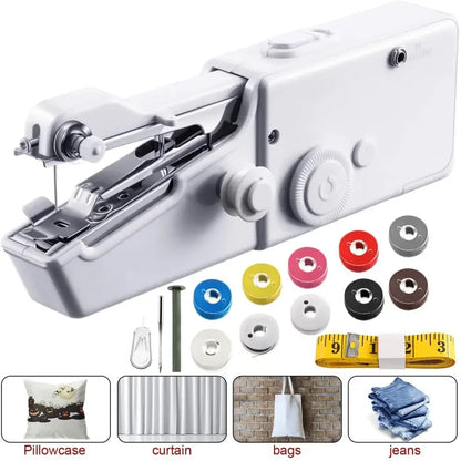 Handheld Sewing Machine Cordless Portable Electric Stitching Device - 