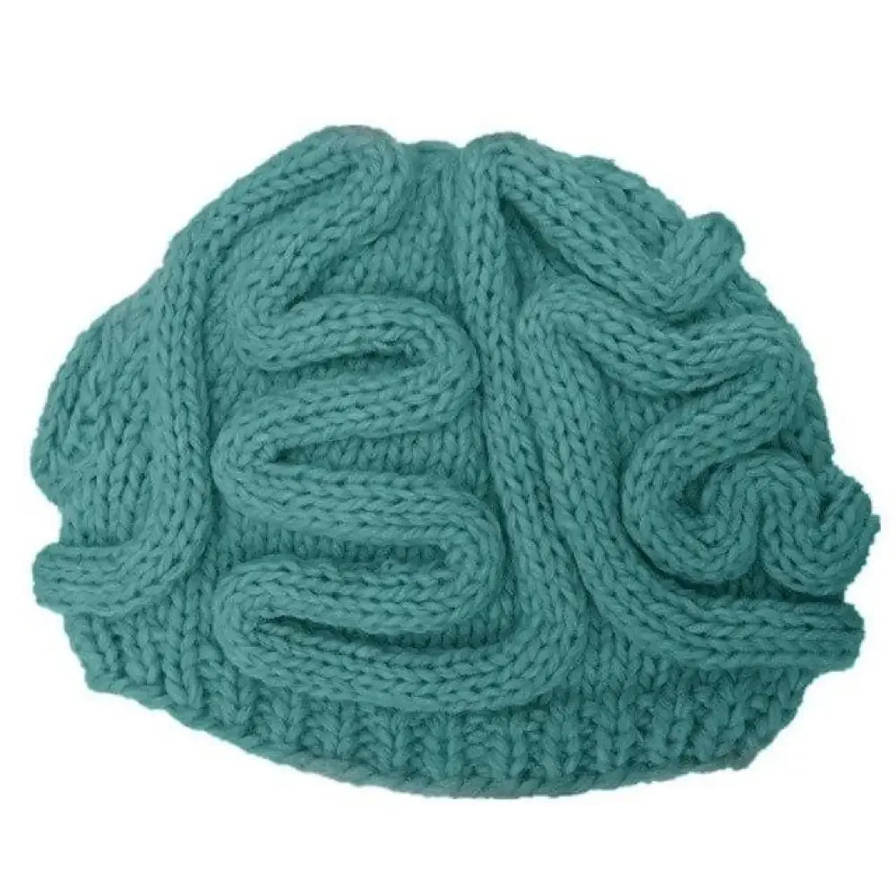 Handmade Knitted Spoof Halloween Brain Hat - Black